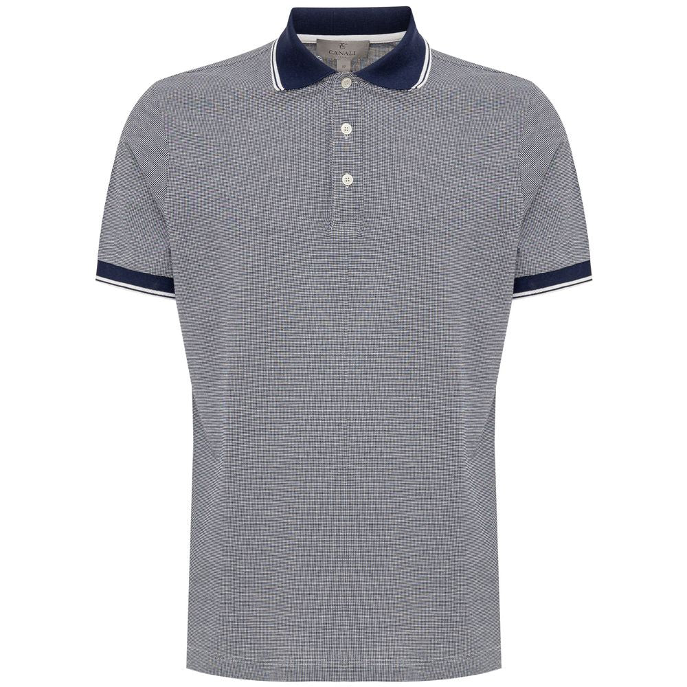 Canali Blue Cotton Polo Shirt $832.00 Canali Luzworld