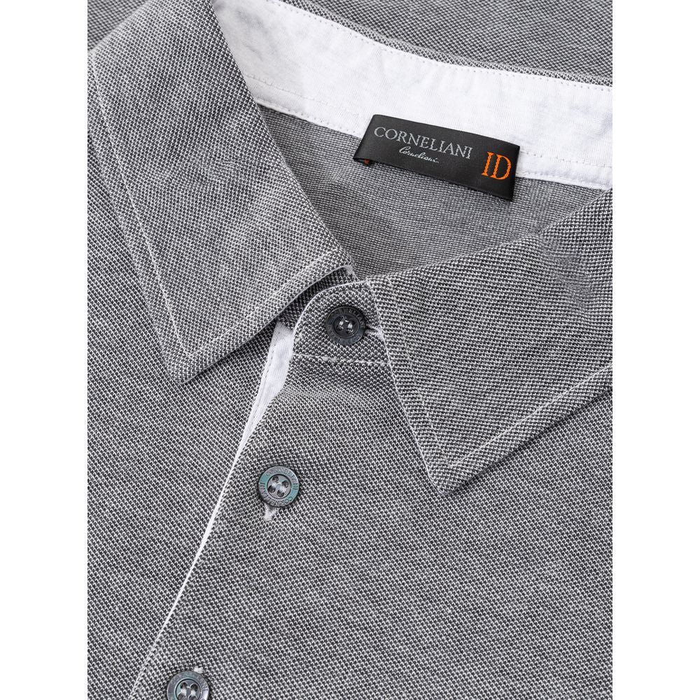 Corneliani Gray Cotton Polo Shirt $627.00 Corneliani Luzworld