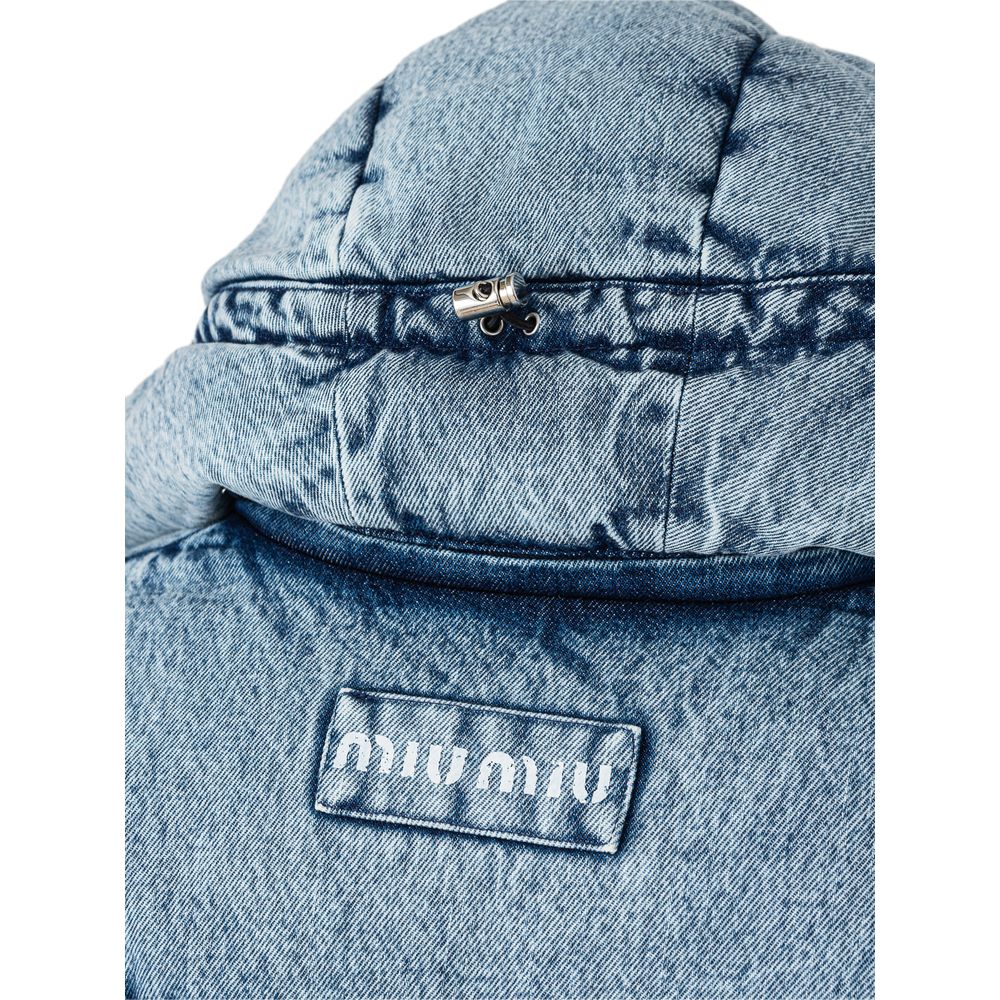 Miu Miu Blue Polyester Jackets & Coat $4097.00 Miu Miu Luzworld