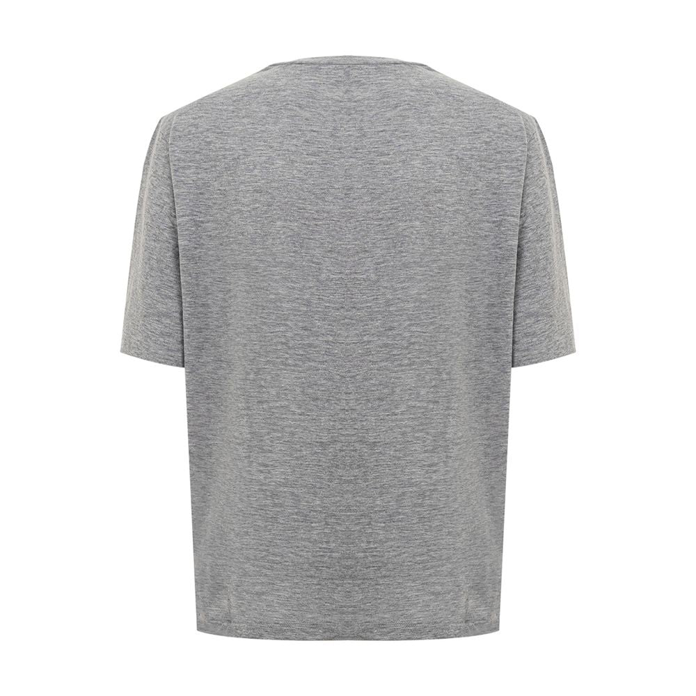 Dsquared² Chic Gray Cotton Tee for the Modern Woman $564.00 Dsquared² Luzworld