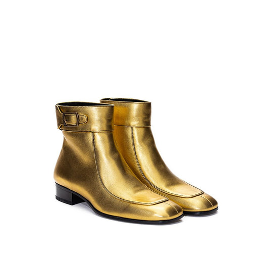 Saint Laurent Gold Leather Boot $1803.00 Saint Laurent Luzworld