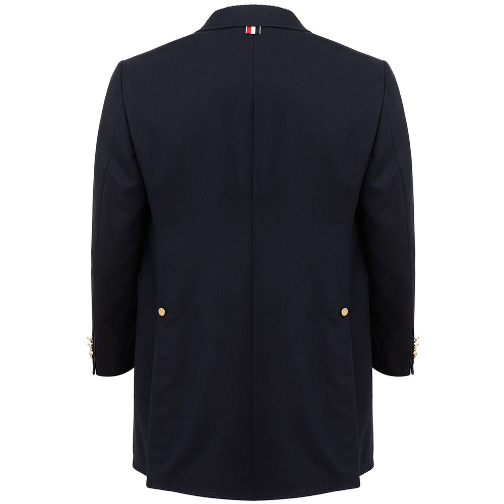 Thom Browne Elegant Wool Jacket in Signature Blue $4585.00 Thom Browne Luzworld