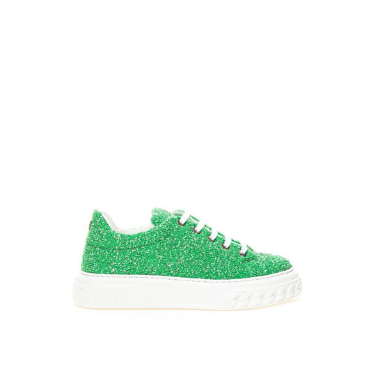 Casadei Emerald Elegance Leather Sneakers $1148.00 Casadei Luzworld