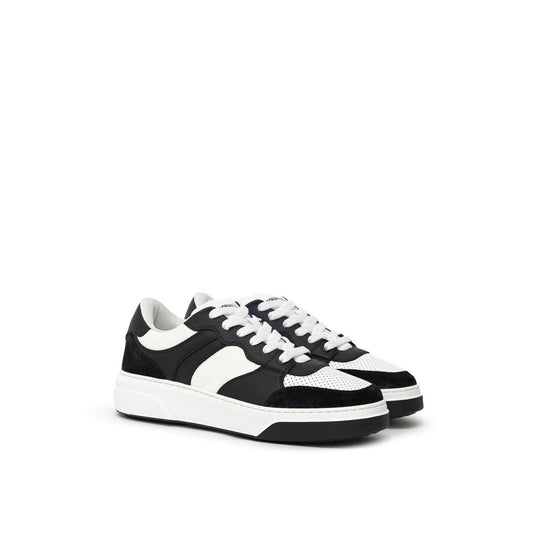 Dsquared² Black And White Leather Sneaker $969.00 Dsquared² Luzworld