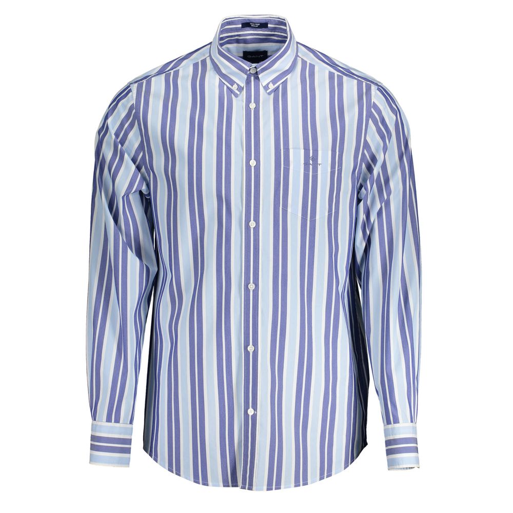 Gant Light Blue Cotton Men Shirt $207.00 Gant Luzworld