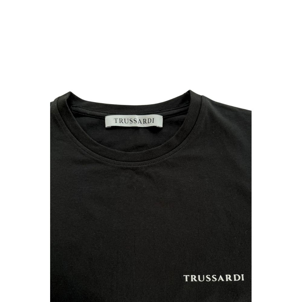 Trussardi Beachwear Black Cotton Men T-Shirt $135.00 Trussardi Beachwear Luzworld