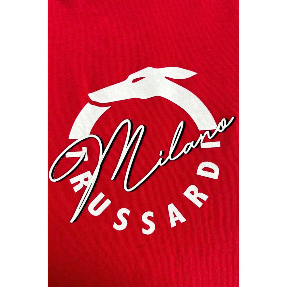 Trussardi Beachwear "Red Cotton Men T-Shirt" $137.00 Trussardi Beachwear Luzworld