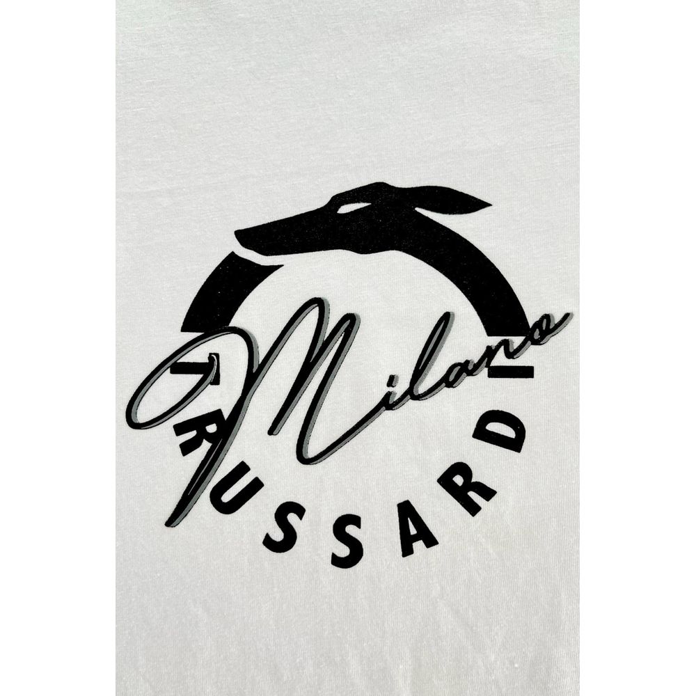 Trussardi Beachwear White Cotton Men T-Shirt $137.00 Trussardi Beachwear Luzworld