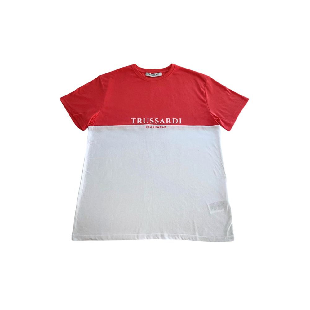 Trussardi Beachwear White Cotton Men T-Shirt $135.00 Trussardi Beachwear Luzworld