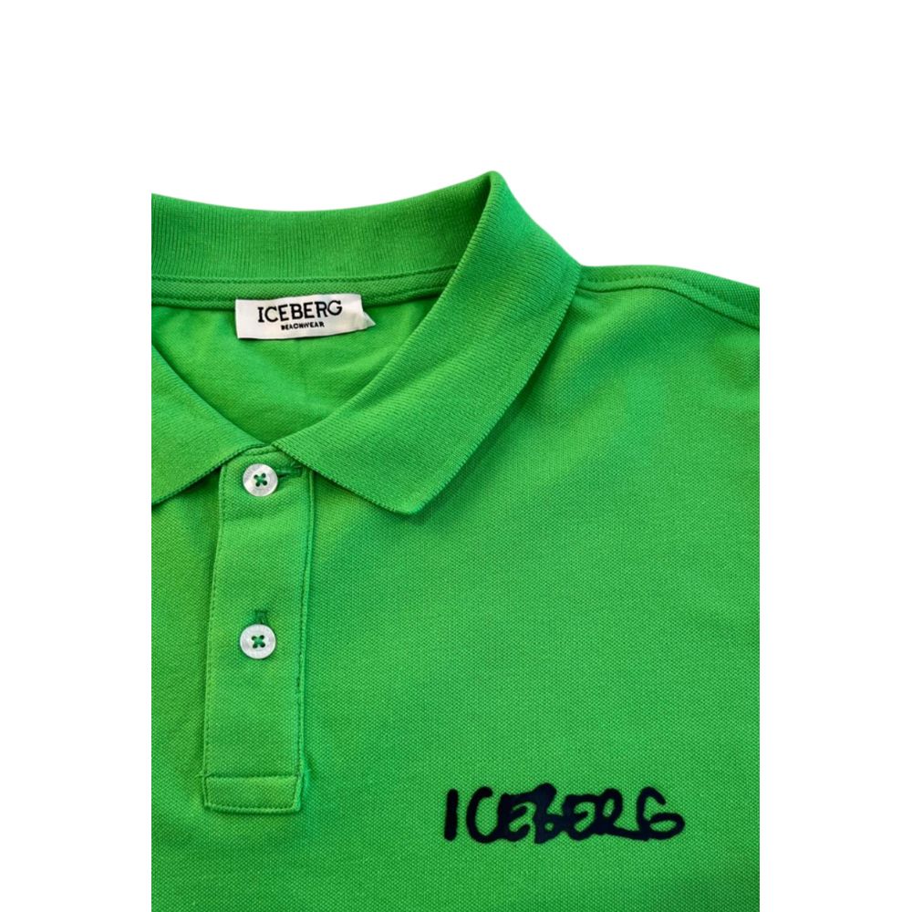 Iceberg Green Cotton Men's Polo Shirt $162.00 Iceberg Luzworld