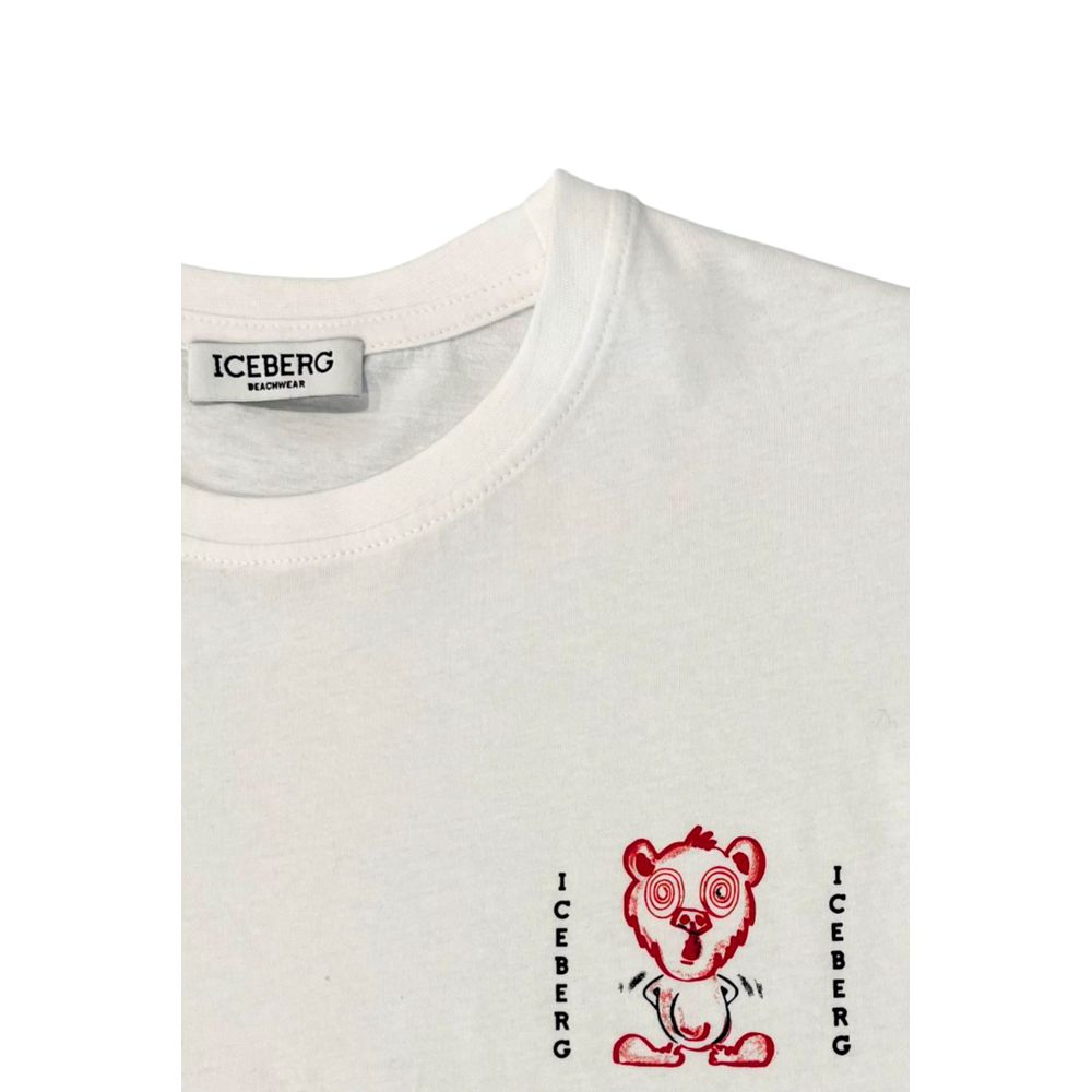 Iceberg White Cotton Men T-Shirt $144.00 Iceberg Luzworld