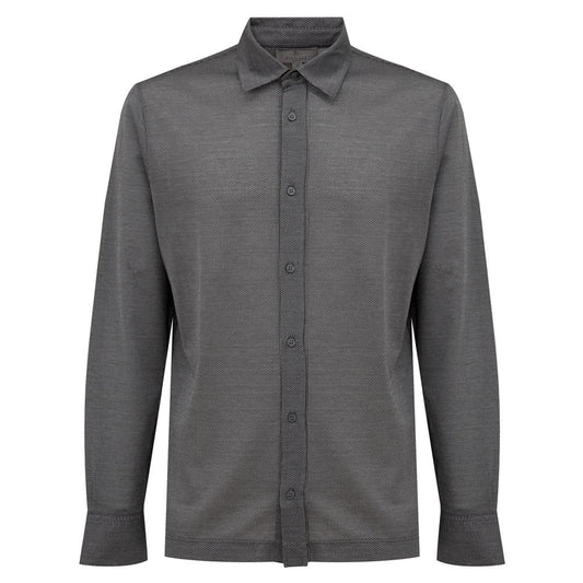 Canali Gray Cotton Shirt $832.00 Canali Luzworld