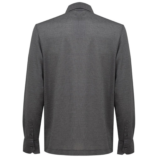 Canali Gray Cotton Shirt $832.00 Canali Luzworld