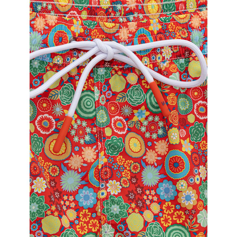 Isaia Red Polyester Swim Short $627.00 Isaia Luzworld