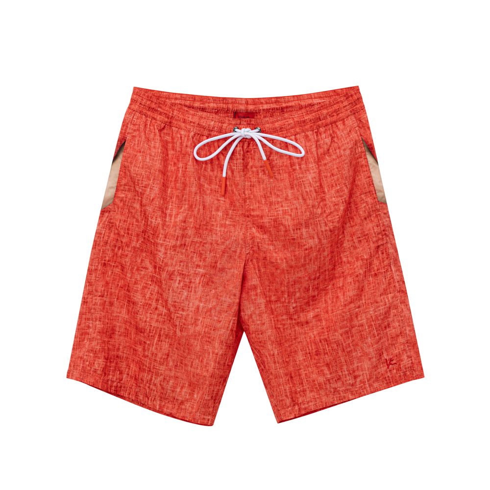 Isaia Red Polyester Swim Short $627.00 Isaia Luzworld