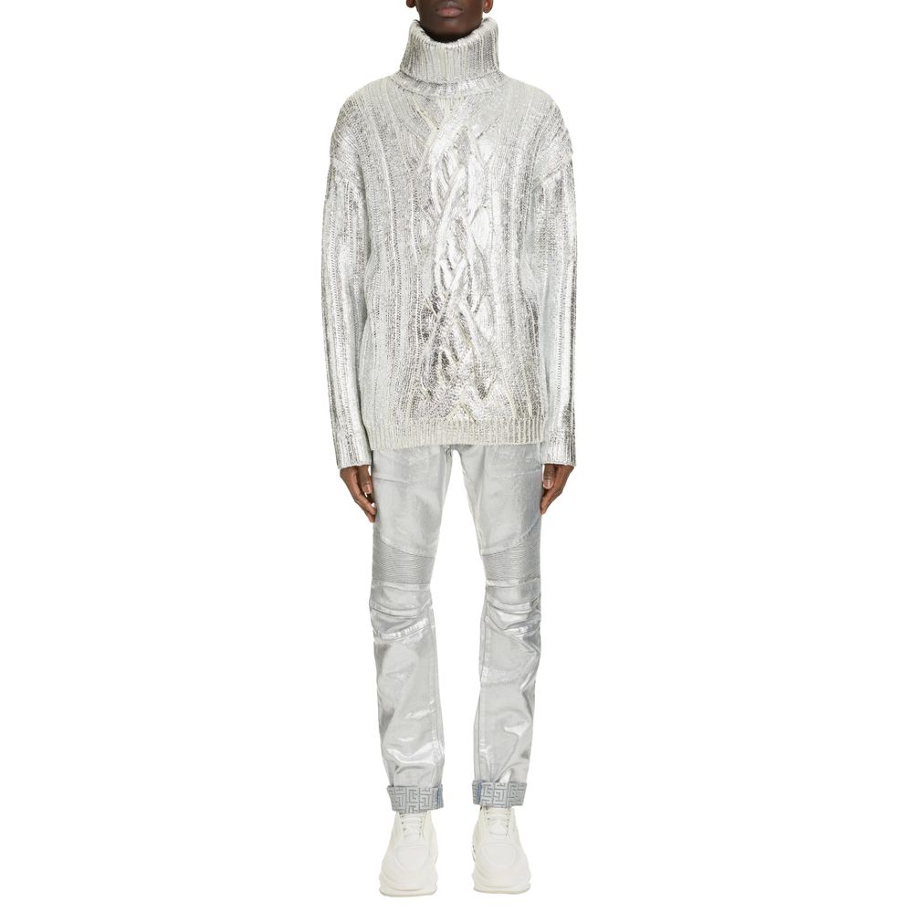 Balmain Brown Wool Men Turtleneck Sweater $3201.00 Balmain Luzworld