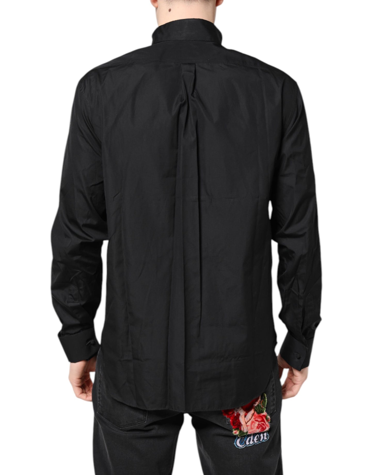 Emporio Armani Black Cotton Long Sleeves Formal Dress Shirt $702.00 Emporio Armani Luzworld