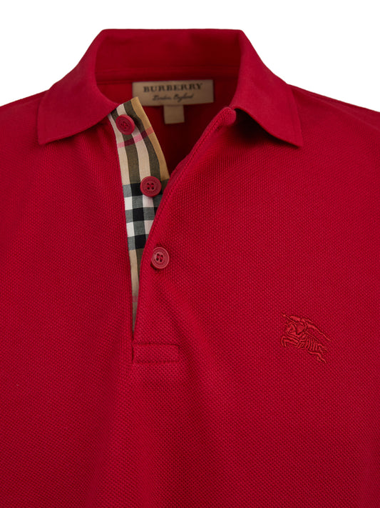 Burberry Red Cotton Collared Polo Shirt $705.00 Burberry Luzworld