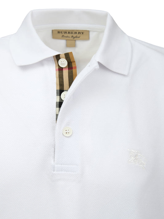 Burberry White Cotton Collared Polo Shirt $705.00 Burberry Luzworld