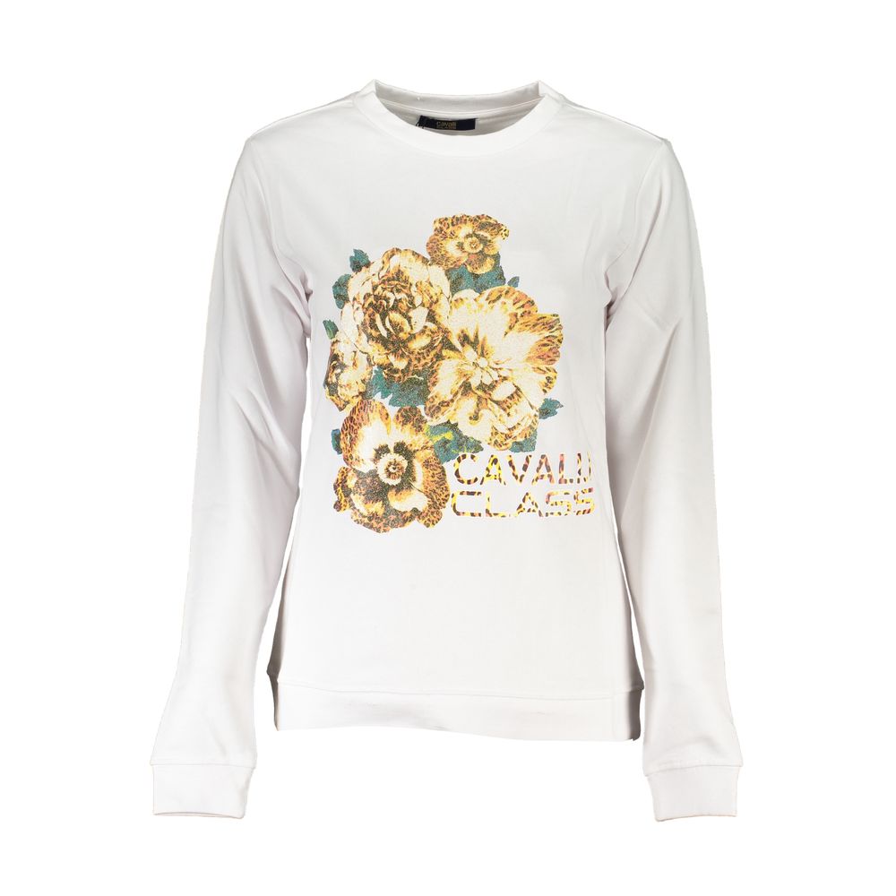 Cavalli Class White Cotton Sweater $157.00 Cavalli Class Luzworld