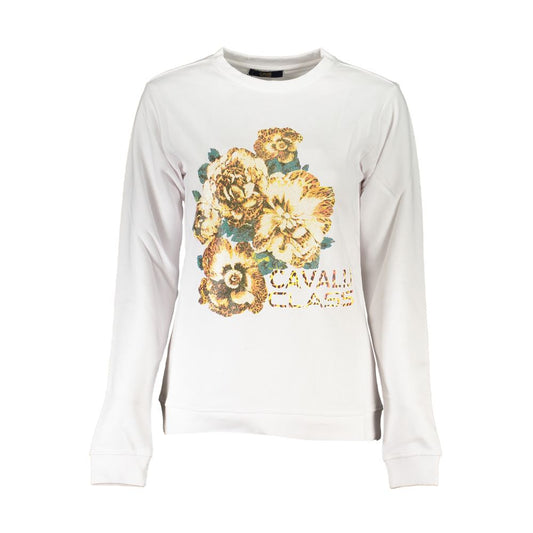 Cavalli Class White Cotton Sweater $157.00 Cavalli Class Luzworld