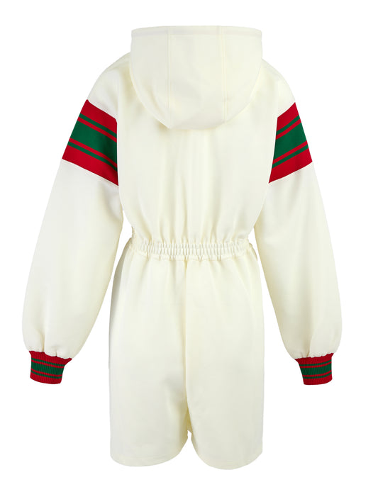 Gucci Cream Polyester Hooded Logo Sweatsuit $2575.00 Gucci Luzworld