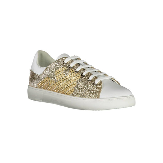 Emporio Armani Gold Polyester Women Sneaker $555.00 Emporio Armani Luzworld