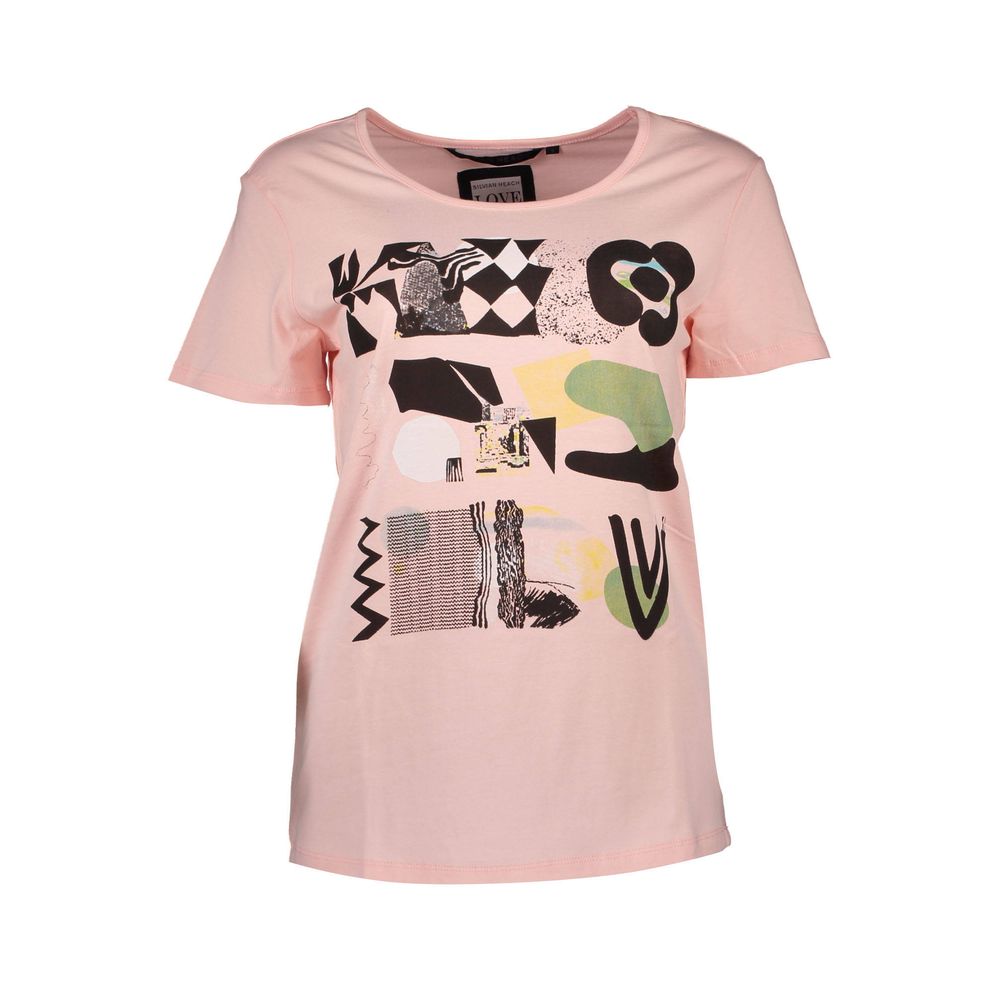 Silvian Heach Pink Cotton Women T-Shirt $116.00 Silvian Heach Luzworld