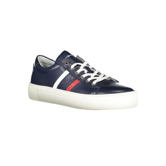 Tommy Hilfiger Blue Leather Men Sneaker $504.00 Tommy Hilfiger Luzworld