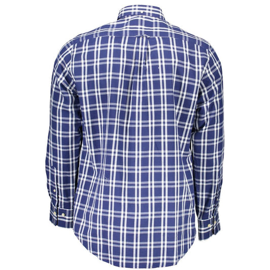 Gant Blue Cotton Men Shirt $216.00 Gant Luzworld