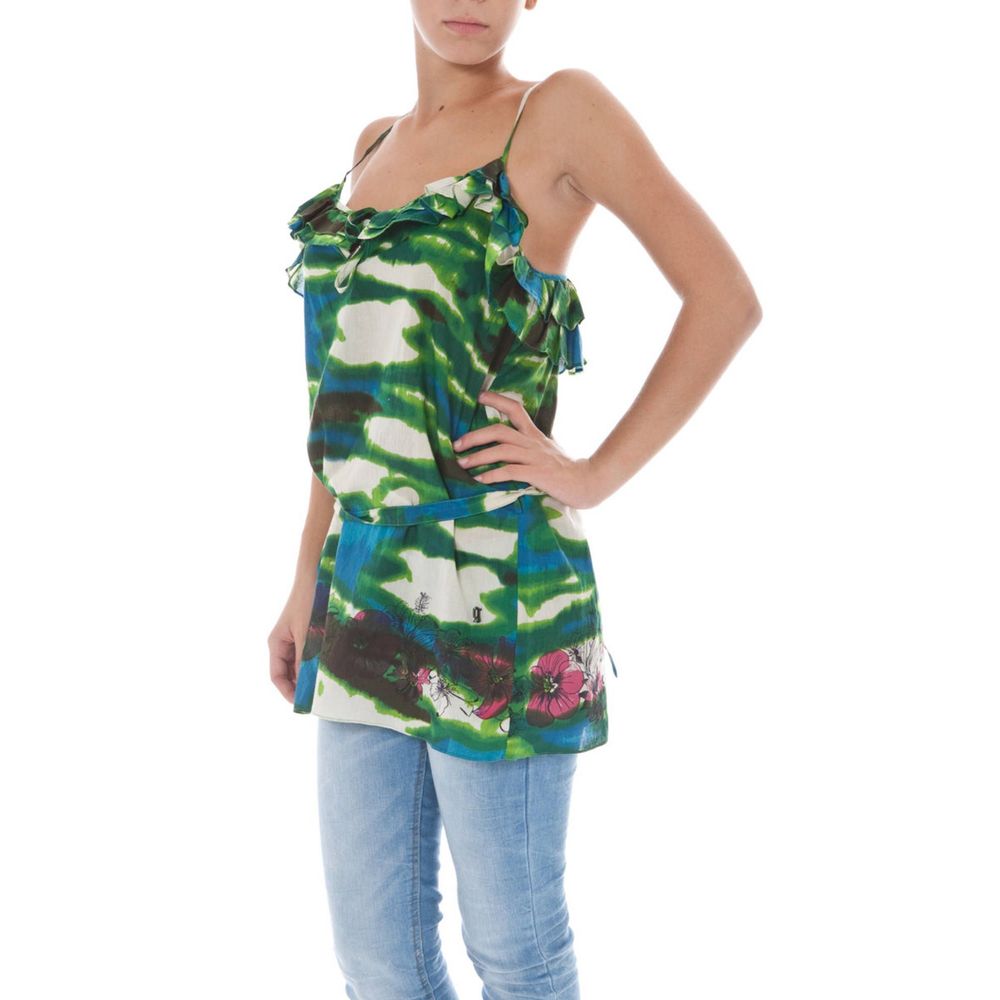John Galliano Green Cotton Women Top $531.00 John Galliano Luzworld
