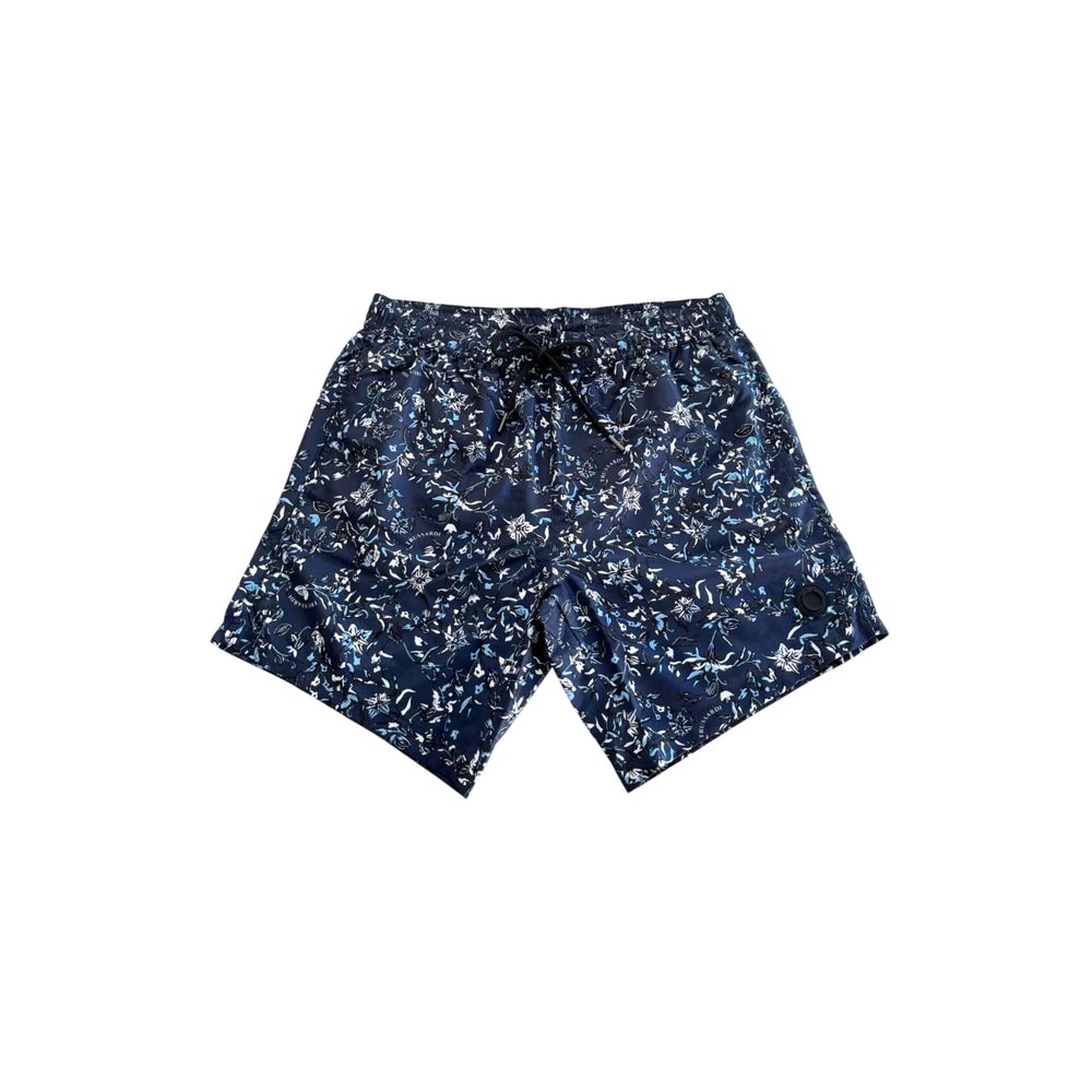 Trussardi Beachwear Blue Polyester Men Swim Shorts $142.00 Trussardi Beachwear Luzworld
