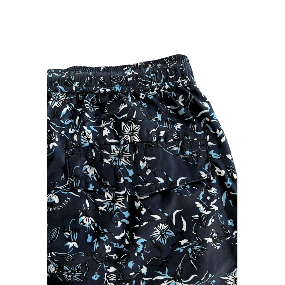 Trussardi Beachwear Blue Polyester Men Swim Shorts $142.00 Trussardi Beachwear Luzworld