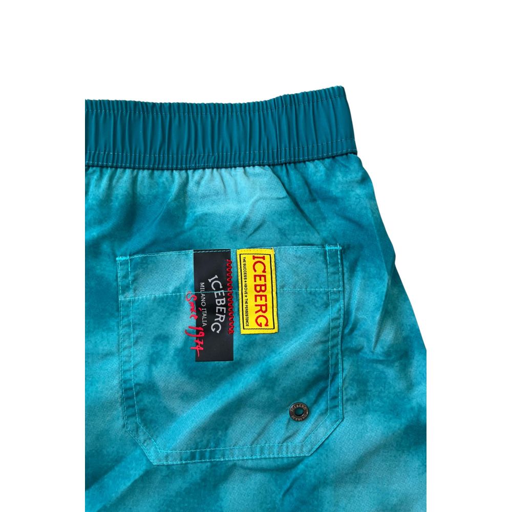 Iceberg Light Blue Polyester Men Swim Short $162.00 Iceberg Luzworld