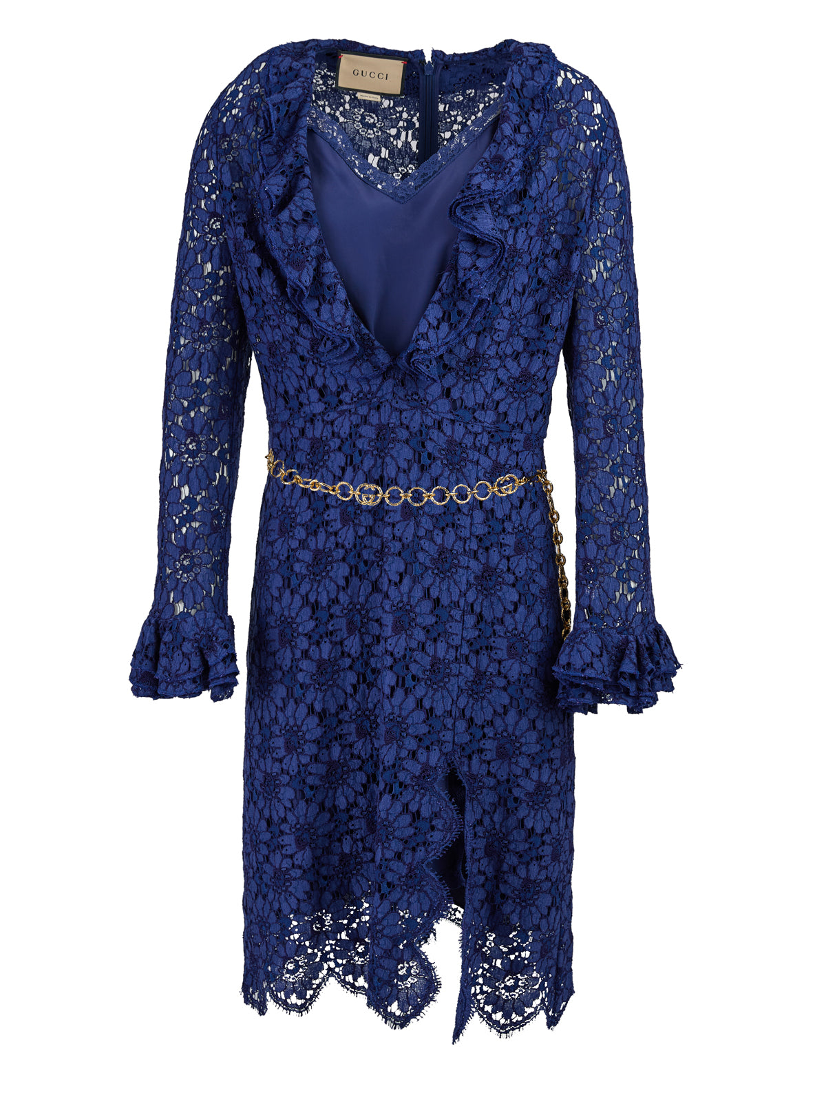 Gucci Blu Viscose and Cotton Mid Long Dress $5339.00 Gucci Luzworld
