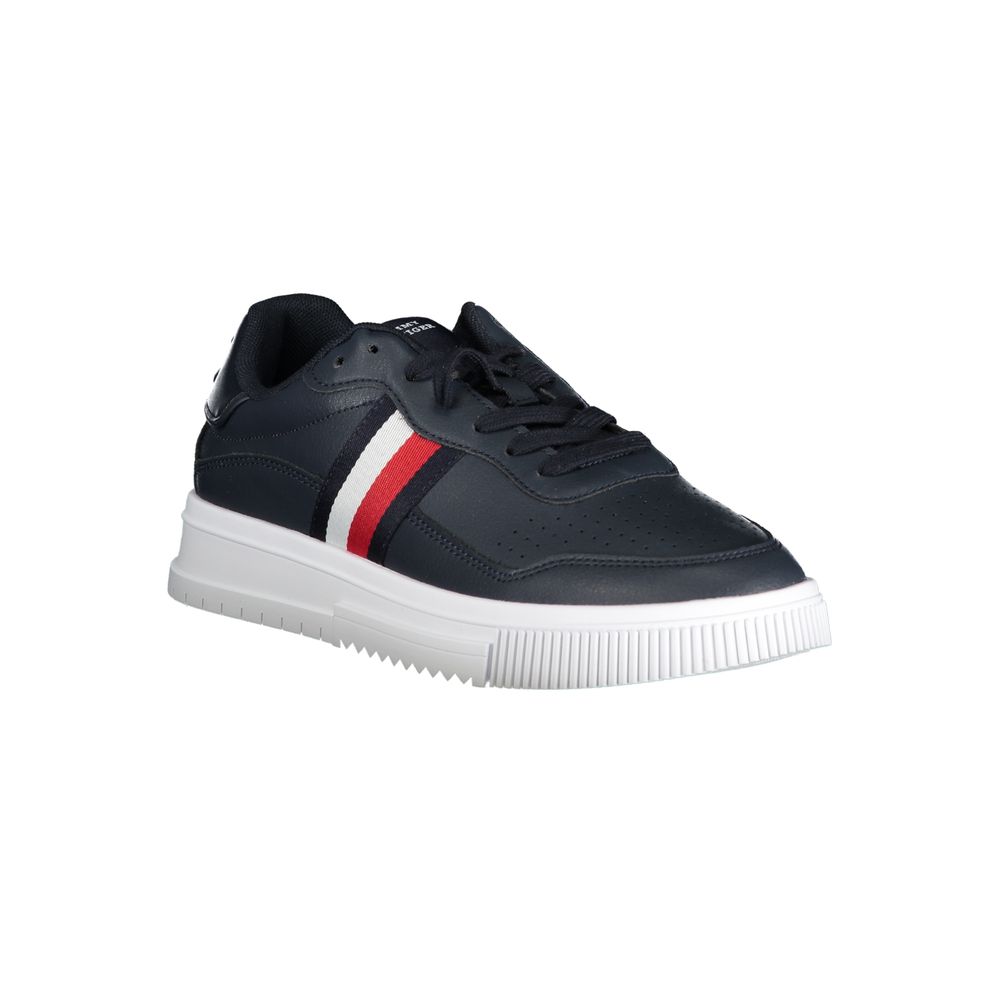Tommy Hilfiger Blue Leather Men Sneaker $271.00 Tommy Hilfiger Luzworld