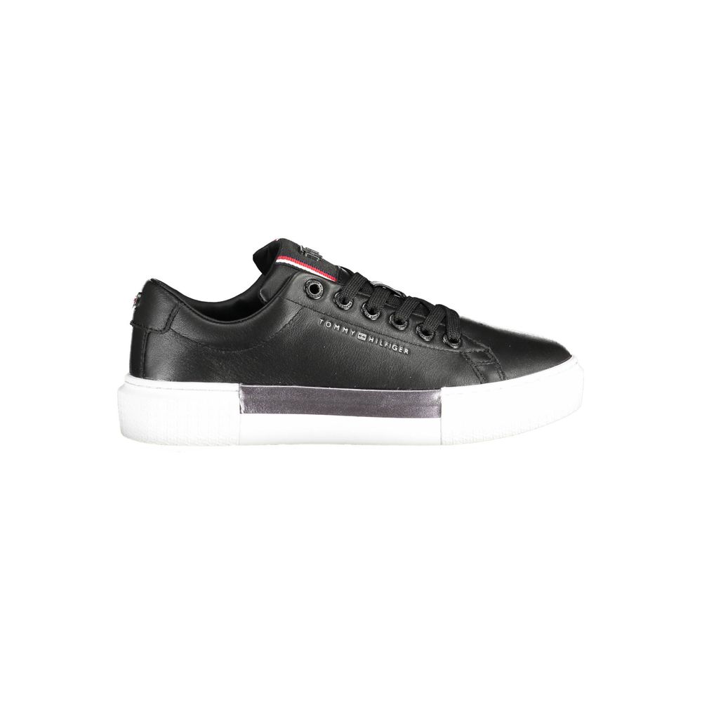 Tommy Hilfiger Black Leather Women Sneaker $254.00 Tommy Hilfiger Luzworld