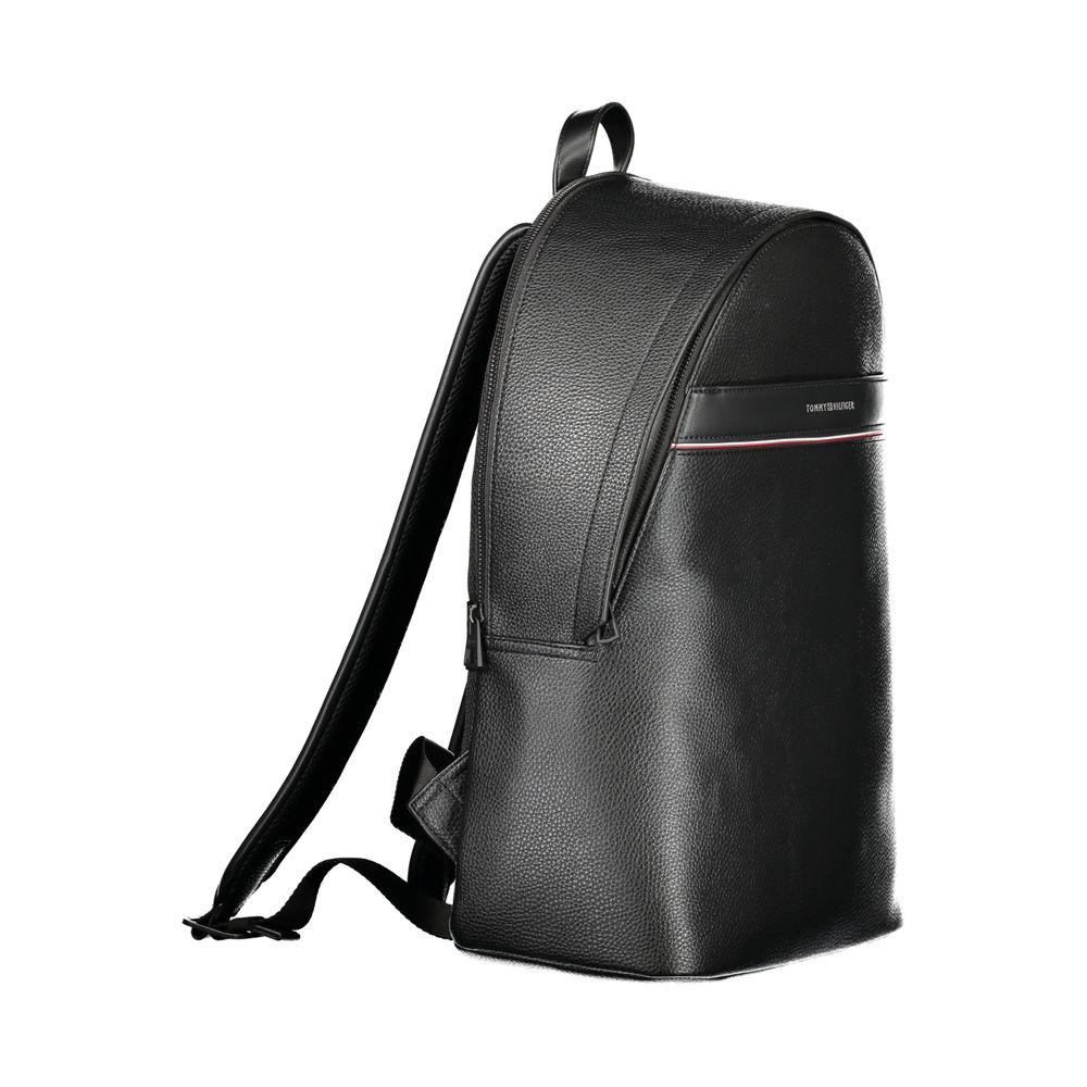 Tommy Hilfiger Black Polyester Men Backpack $549.00 Tommy Hilfiger Luzworld