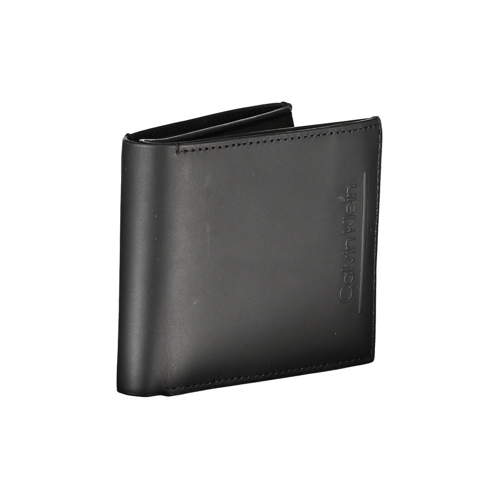 Calvin Klein Black Leather RFID Wallet with Coin Purse $200.00 Calvin Klein Luzworld