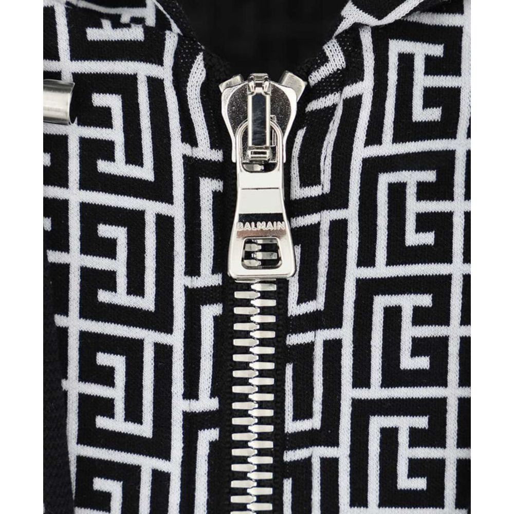 Balmain Black Cotton Men's Sweater $2800.00 Balmain Luzworld