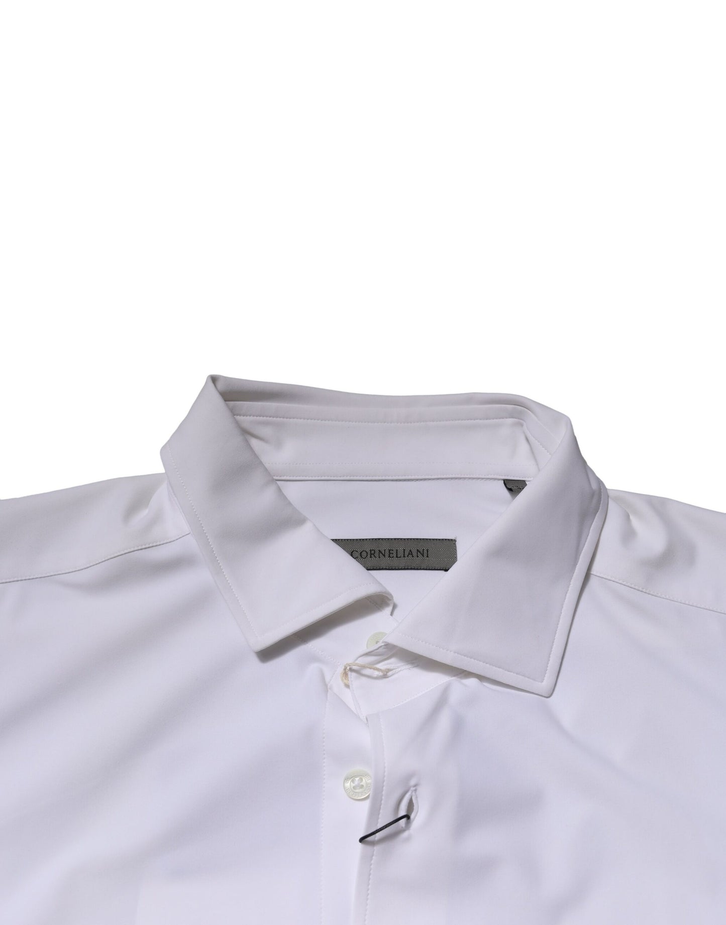 Corneliani White Long Sleeves Collared Dress Formal Shirt