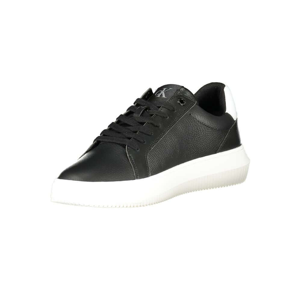 Calvin Klein Black Leather Men Sneaker $294.00 Calvin Klein Luzworld