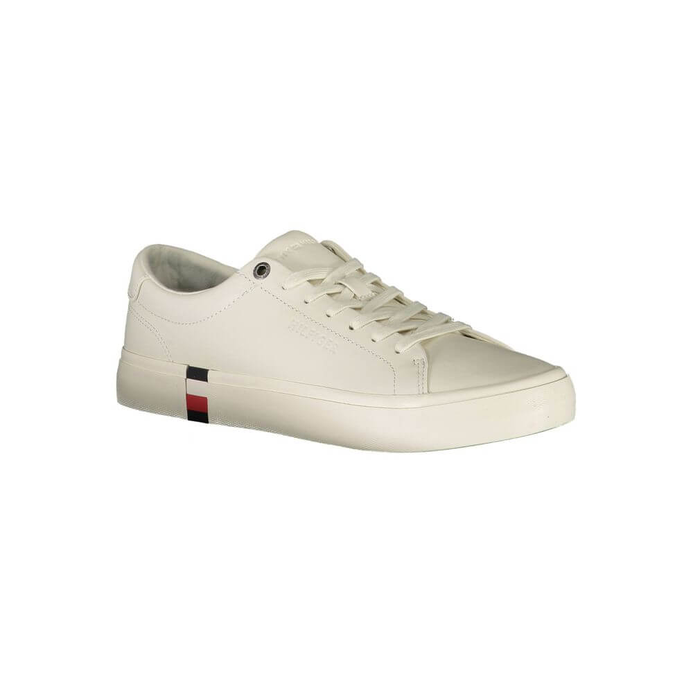 Tommy Hilfiger White Leather Men Sneaker $232.00 Tommy Hilfiger Luzworld