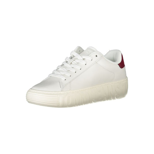 Tommy Hilfiger White Leather Women Sneaker $255.00 Tommy Hilfiger Luzworld