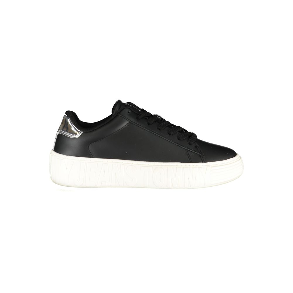 Tommy Hilfiger Black Leather Women Sneaker $255.00 Tommy Hilfiger Luzworld