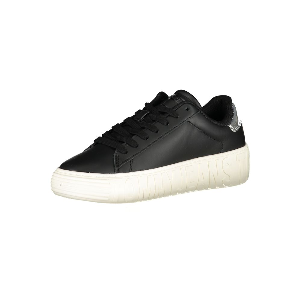 Tommy Hilfiger Black Leather Women Sneaker $255.00 Tommy Hilfiger Luzworld