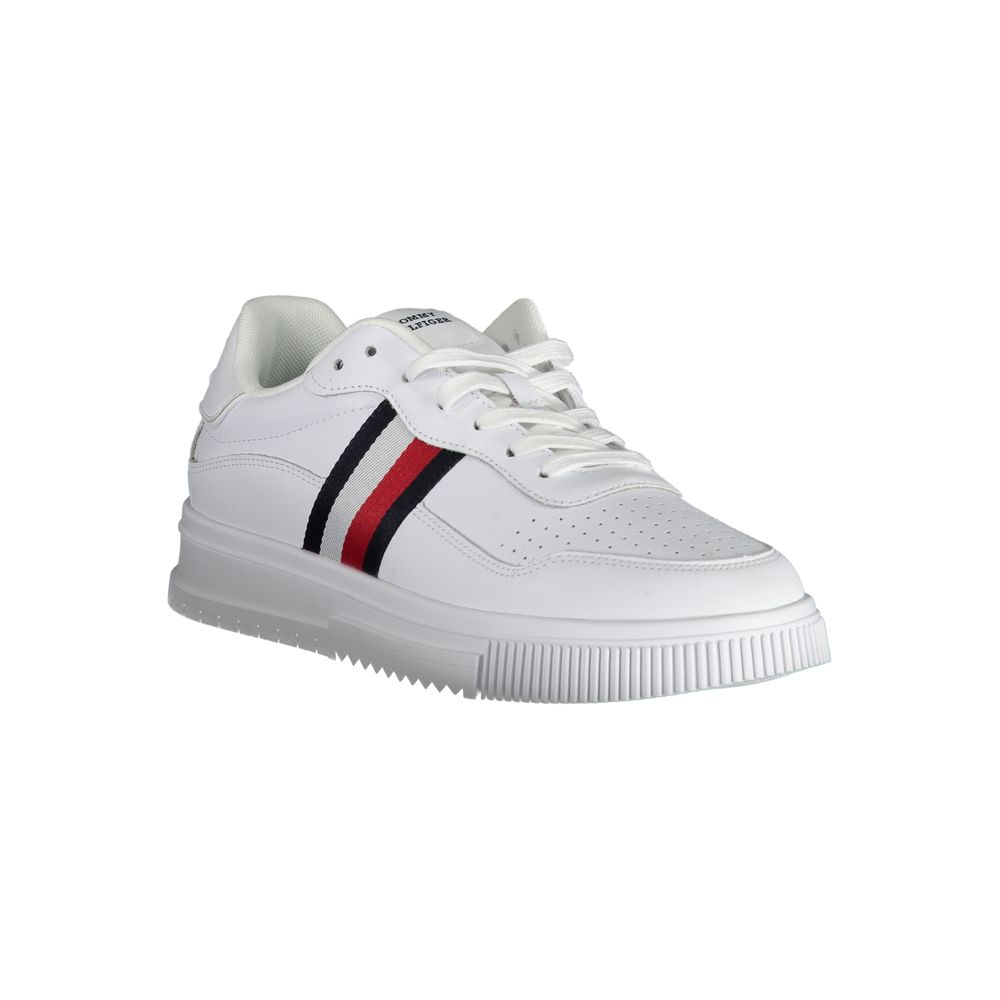 Tommy Hilfiger White Leather Men Sneaker $271.00 Tommy Hilfiger Luzworld