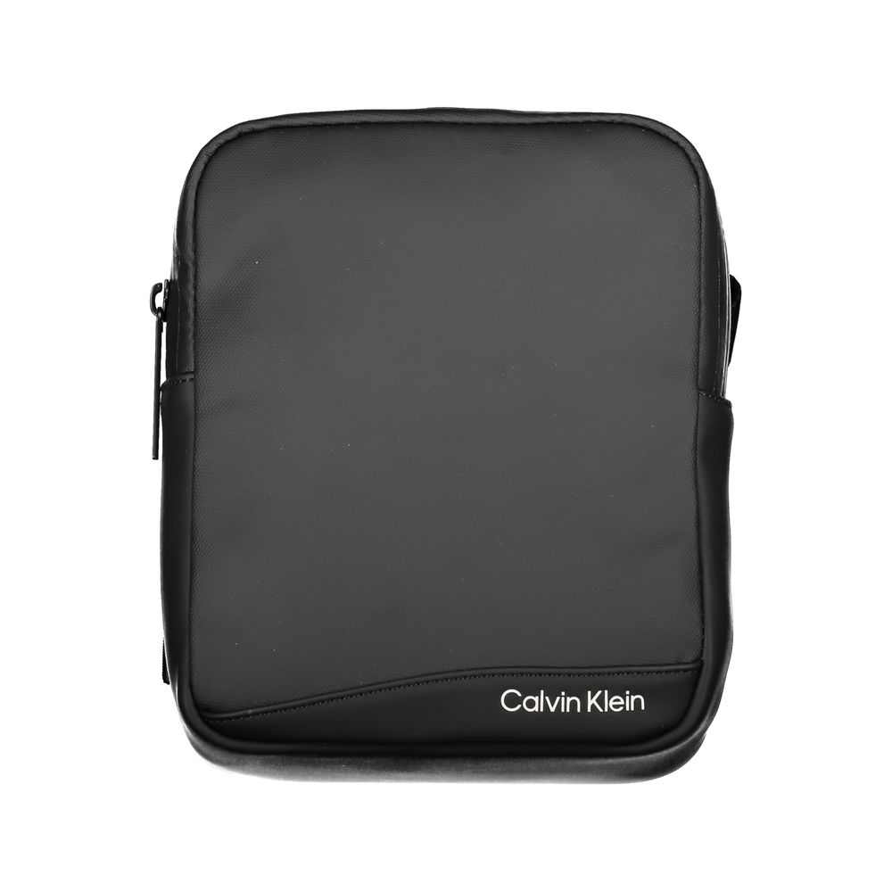 Calvin Klein Sleek Black Recycled Polyester Shoulder Bag $217.00 Calvin Klein Luzworld
