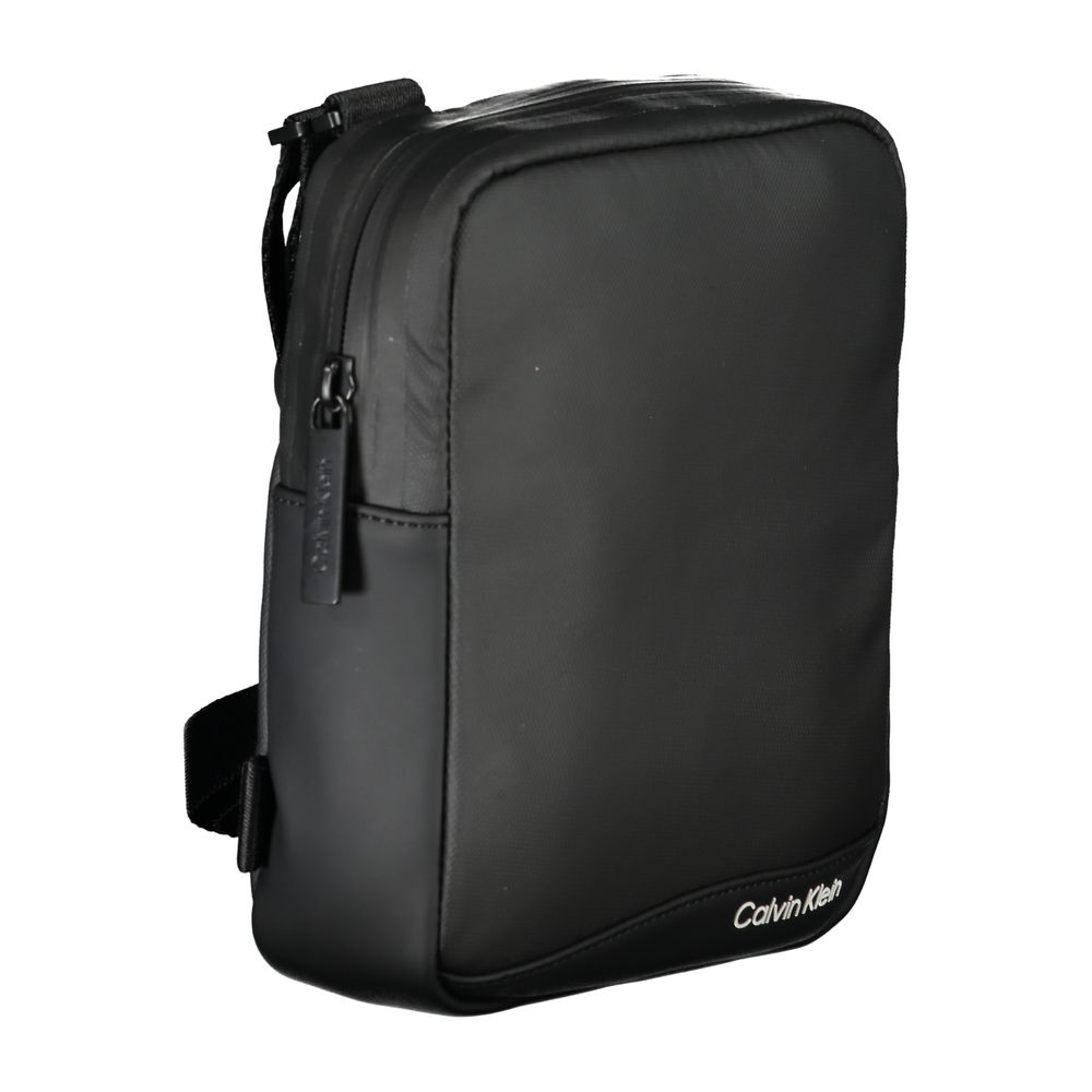 Calvin Klein Sleek Black Recycled Polyester Shoulder Bag $217.00 Calvin Klein Luzworld