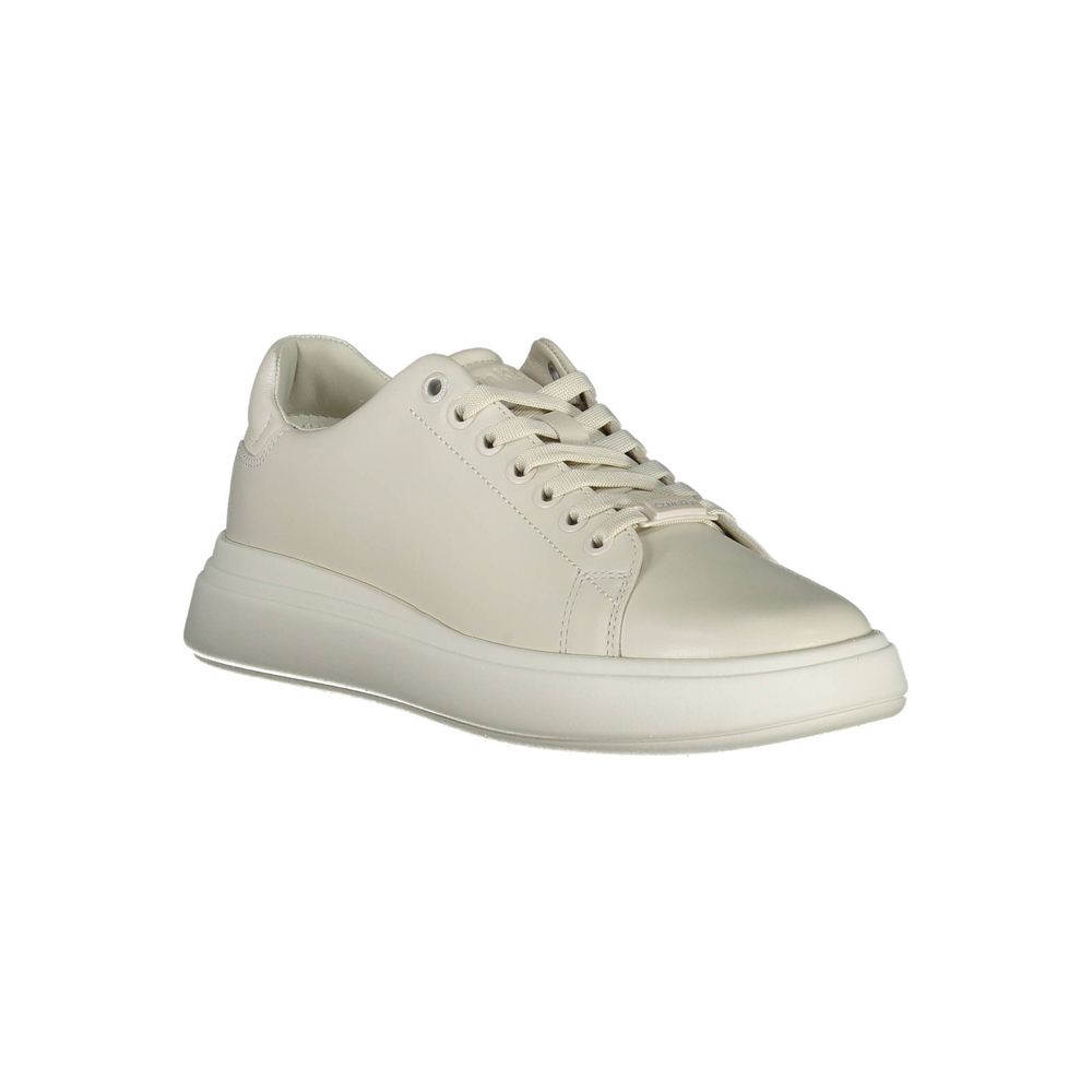 Calvin Klein Beige Leather Women Sneaker $306.00 Calvin Klein Luzworld